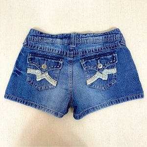 SO Embroidered Blue Jean Shorts